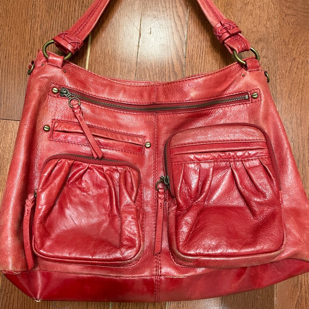 The Sak Red Leather Shoulder Bag